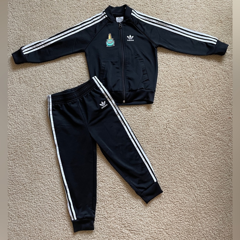 Adidas 3-Stripes Toddler Jacket Set And Shoes